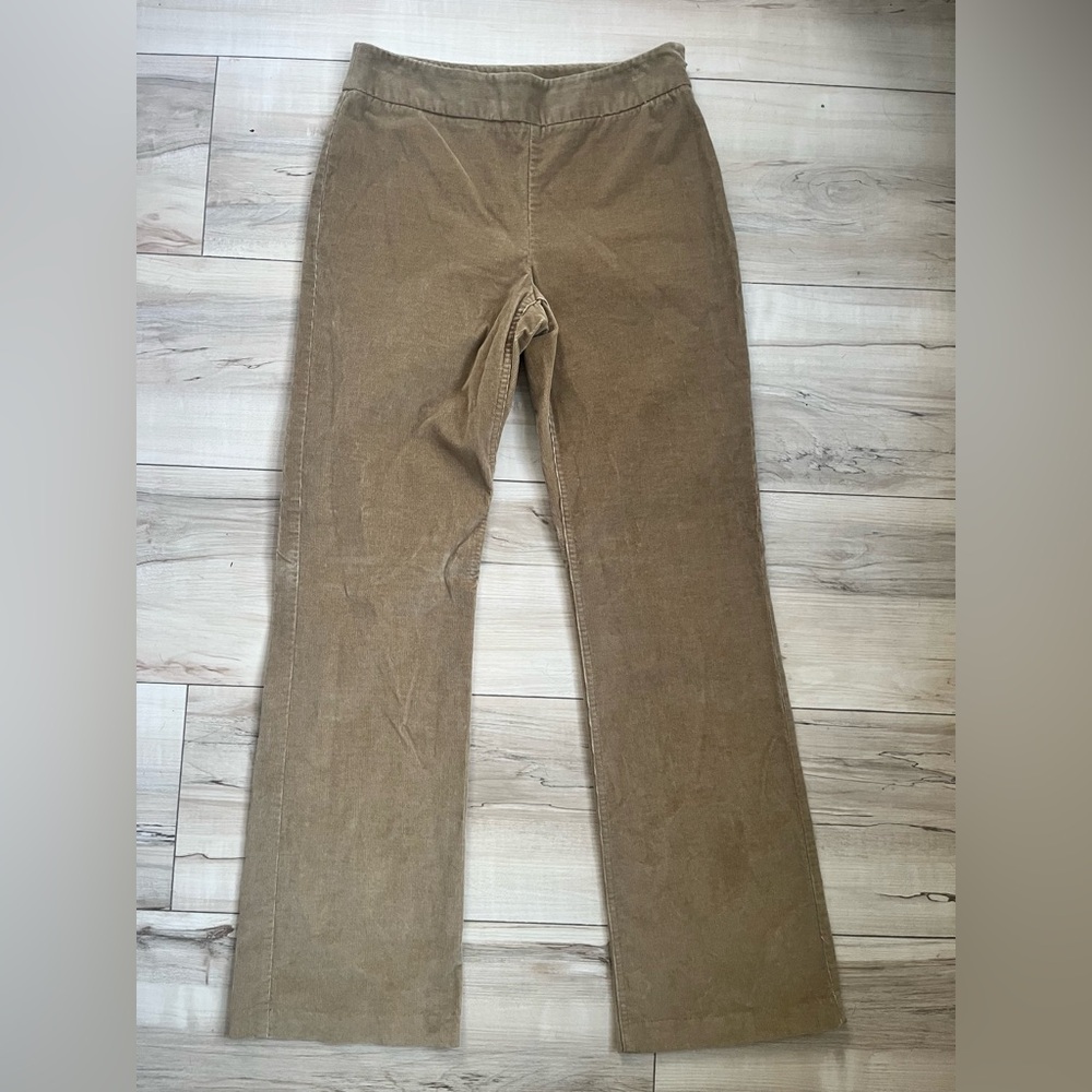 J. Crew Khaki Corduroy Trousers cotton & spandex size 6 side zip
